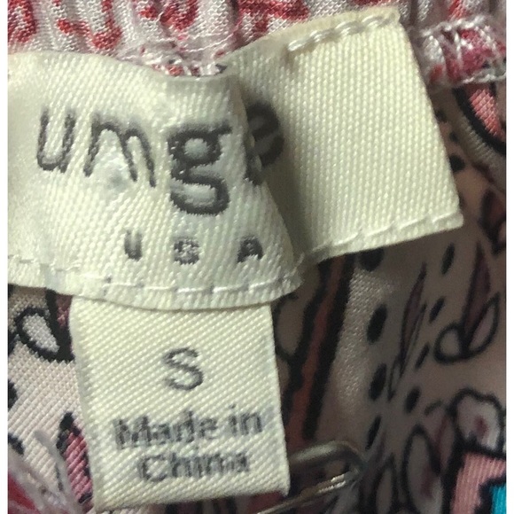 Umgee pink boho off the shoulder tie front top - Picture 7 of 9